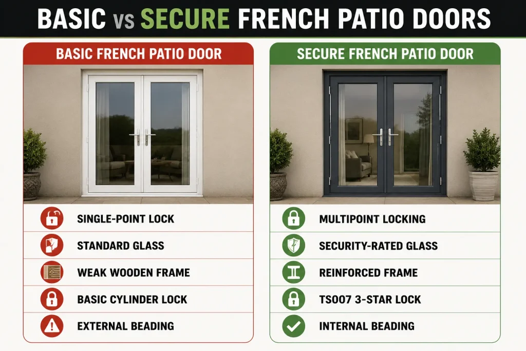 Basic and Secure French Patio Door